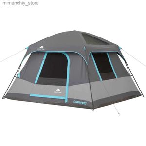 Tenten en schuilplaatsen 6-persoons Dark Rest Cabin Tent met lichte plafondpanelen kamp adir namioty strandtent Q231117
