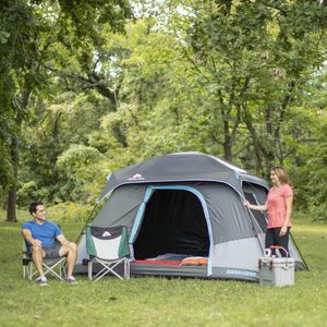 Tentes et abris Tente cabine de repos sombre pour 6 personnes avec panneaux de plafond pour lucarne 9 piquets de tente en acier inclus en polyester 231024