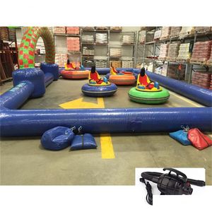 Tenten en schuilplaatsen Luchtdicht PVC opblaasbaar hek Lijn Amusement Botsauto Arena Go Kartbaan Race Bubble Park voor kinderen Binnen Ou295P Ot2Kr