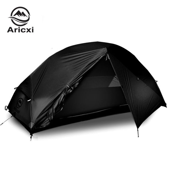 Tentes et abris Aricxi Outdoor Ultralight Camping Tent 3/4 Season 1 Single Person Professional 15D Nylon Silicon Tent Barracas Para Camping 230725