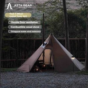 Tenten en schuilplaatsen Asta Gear Track 5 Pyramid Tent Bushcraft Lichtgewicht 4-5 Persoon Outdoor Wandel kamperen met Ski Wind Dicht Tentq240511