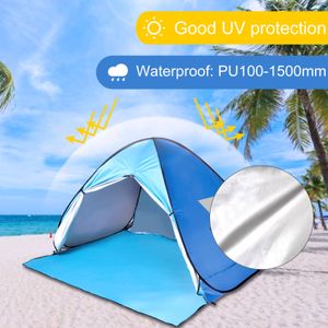 Tentes et abris Tente de camping automatique Navire de la plage RU 2 personnes Instant Pop Up Open Anti UV Auvent Outdoor Sunshelter 230617