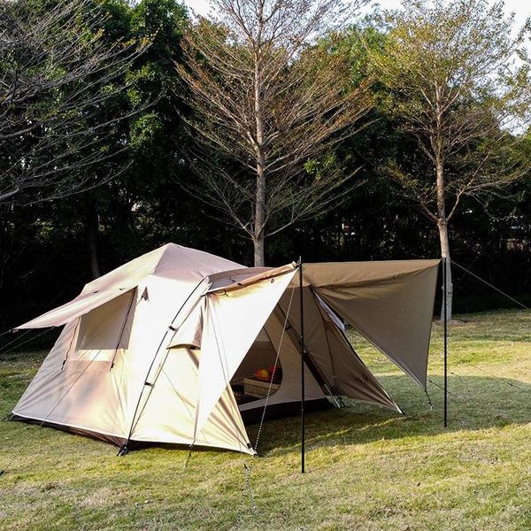 Tiendas de campaña y refugios Tienda de campaña automática para acampar al aire libre Recubierto portátil Plata Protección solar Viento Lluvia Parque de ocio