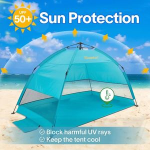 Tentes et abris Tente de plage abri solaire parapluie auvent automatique camp pour pêche réchaud de camping portable pliant bâche de voyages sauvages 231124