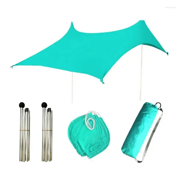 Tents and Shelters Beach Tent Sun Shelter Shade Boopy avec UPF 50 Protection 4 Sandbags anti-UV pour le camping 4 à 8 personnes