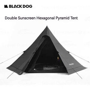 Tentes et abris Ski de tente pyramide noire avec neige PU3000 mm en plein air camping 150d tissu oxford