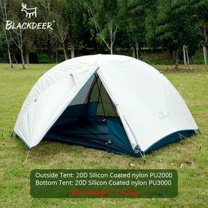 Tenten en schuilplaatsen BLACKDEER Ultralichte tent voor 2 personen, 20D nylon, met siliconen gecoate stof, waterdicht, toeristisch backpacken, buiten kamperen, 1,47 kg 231202