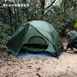 Tentes et abris Blackdeer nouvelle tente pour une personne avec revêtement en silicone Archeos 1Pro 2.0 pour la randonnée 220 * 90 cm poteau en aluminium de 8,5 mm avec empreintes de pas 24327