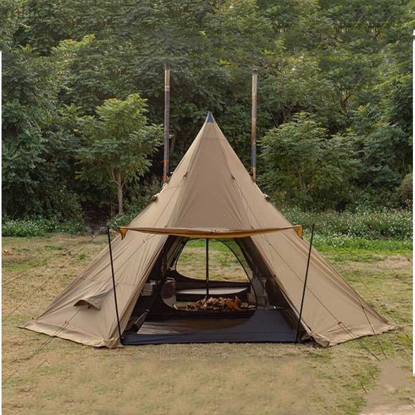 Tentes et abris Tente pyramidale de camping avec jupe pare-neige ultralégère tente extérieure avec trou cheminée hiver chauffage cuisson voyage sac à dos tente