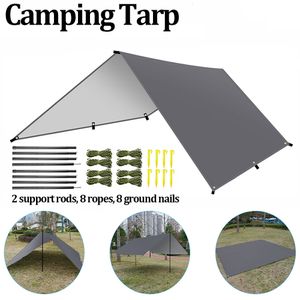 Tentes et abris Camping Tarp Étanche Portable Multifonctionnel En Plein Air Voyager Auvent Randonnée Abri Pluie 230617