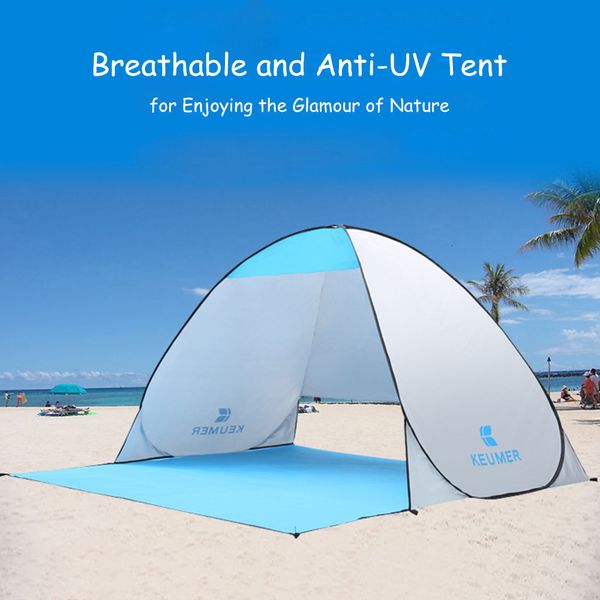 Tentes et abris Tente de camping 709 x 59 x 433 pouces Automatique Instant Popup Beach Anti UV Sun Shelter Cabana pour la pêche Randonnée Pique-nique 230621