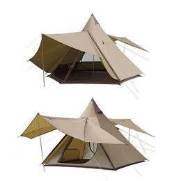 Tentes et abris Camping Tent Tent Dream House Three Season Cotton Toile Camping Pyramid peut accueillir 2-4 Peopleq240511
