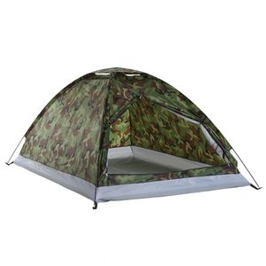 Tentes et abris Tente de camping pour 2 personnes sac à main de camouflage portable extérieur monocouche utilisé pour la randonnée sac à dos léger 230506