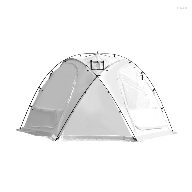Tenten en schuilplaatsen Campingt Tent Grote Space Winddicht Regenbestendig Ventilatieapparatuur Toeristenfamilie 4-6 Natuurstijging Buiten