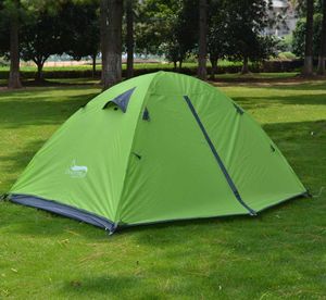 Tenten en schuilplaatsen Camping Tent Lichtgewicht 2 Persoon Backpackt Tent Dubbele laag draagbare handtas voor wandelreistenten Outdoor Barraca J230223