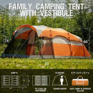 Tentes et abris de camping tente avec porche d'écran portable portable imperméable à vent de cabine de cabine de la cabine camping bogq240511