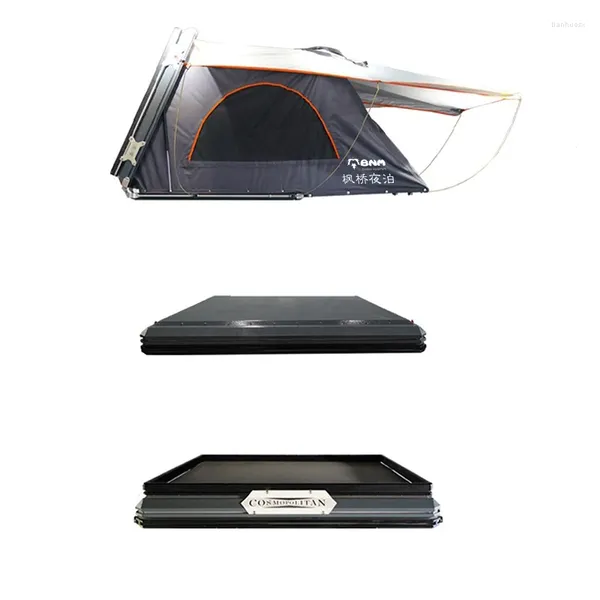 Tiendas de campaña y refugios Camping Caja triangular impermeable Techo de aluminio Cáscara dura Carpa superior del techo del coche con estante