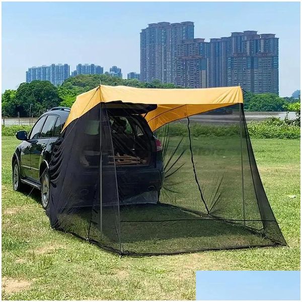 Tentes et abris Tent arrière de voiture 3-4persons Cam de randonnée en plein air randonnée au soleil Trip de route imperméable pour véhicule auvent Pergola Drop délivre 520