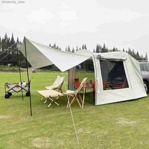 Tenten en schuilplaatsen Auto-achtertentverlenging Waterdichte trairtent Camping Shelter Canopy Kofferbaktent voor buitentour Barbecue Picknick Q231117