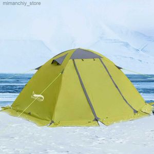 Tentes et abris Tente de camping dans le désert avec jupe pare-neige Type d'hiver 2 personnes Tentes chaudes pour randonnée Voyager Tente de sac à dos extérieur 4 saisons Q231117