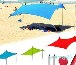 Tenten en schuilplaatsen Familiestrandzonnescherm Lichtgewicht zonneschermtent met zandzak Anker Gratis haring Grote draagbare luifel voor park