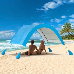 Tentes et abris Tente de plage familiale pour 2-4 adultes Ombre extérieure UPF 50 Protection UV Installation facile Auvent de camping solaire Su