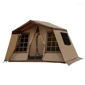 Carpas y refugios Familia Familia grande en forma de casa en forma de casa impermeable con tela Oxford para aventuras al aire libre Tienda de campamento