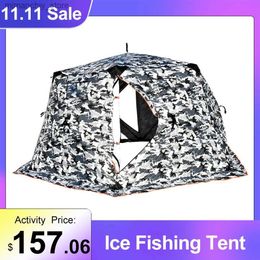 Carpas y refugios Carpa de pesca para pesca de invierno Camping Actividades al aire libre Portab Carpa de pesca en hielo Ligero Impermeable Refugio para 5-6 personas Q231117