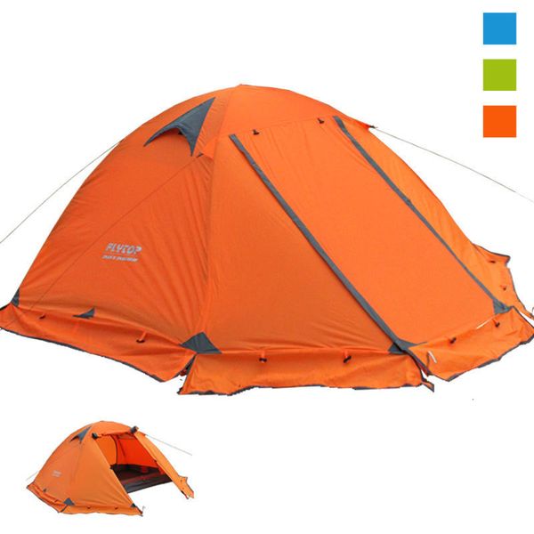 Carpas y refugios Flytop 2-3PERSONS 4SeAsons Skirt Camping Camping Outdoor Doble Pole Pole Anti Snow Travel Family Turist 230324
