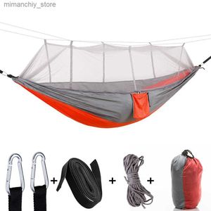 Tentes et abris Fonoun Camping Hamac avec Moustiquaire Tente Nylon pour 2 Personnes Breathab 260x140cm Ultra Léger FNT663 Q231117