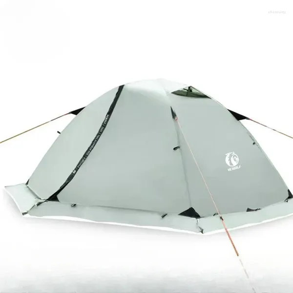 Tentes et abris Tente d'extérieur Hewolf double couche anti-pluie, alpinisme professionnel, randonnée, poteau en aluminium ultra léger, jupe pare-neige