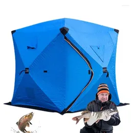 Tentes et abris Maison de pêche sur glace Pliable Chaud épais Hut Tente Poisson avec deux portes Grand espace Abri Portable