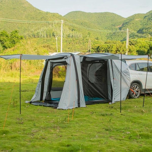 Tentes et abris Tente arrière de voiture gonflable Tunnel de camping en plein air Yourte Famille Auto-conduite BBQ touristique 210D Oxford étanche grand espace