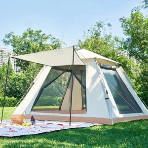 Tenten en schuilplaatsen Instant Up Tent Double Layer Family met gaas raam -Up camping opvouwbare 4-6 personen voor vakantiereis