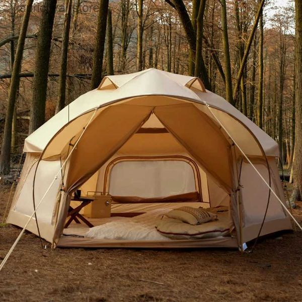 Tentes et abris Tente hexagonale intégrée camping en plein air conception biomimétique tente grenouille géante auvent de plage parasol tente de cabine de voiture peut accueillir 3 à 5 personnes 24327