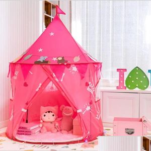 Tentes et abris pour enfants tente portable jeu gibier maison château château pour intérieur en plein air divortion rose gouttes sports à l'extérieur camping otkzj