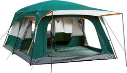 Tentes et abris KTT Extra grande tente 12 personne (style-b) armoire familiale 2 chambres mural 3 portes fenêtres avec Meshq240511