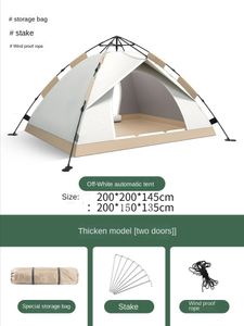 Tenten en schuilplaatsen Grote 3-4 persoons buitentent winddicht snel openend super licht en waterdicht familie lente camping 230711