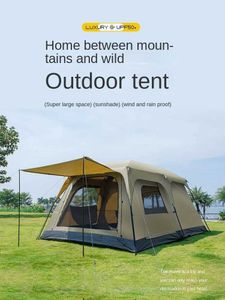 Tentes et abris Grande tente de camping 3-12 Voyage familial 2 chambres 3 portes fenêtres en plein air