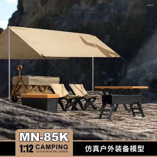 Tentes et abris MN85K Simulation auvent Camping Tent Tent Sand Ladder Table Chair Decoration pour 1/12 RC Car Model Collection 6in Action