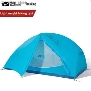 Tentes et abris Mobi Garden Nature Randonnée Équipement de camping extérieur Ultra Light Portable 1-2 PERSONNES Double couche 4 Saison imperméable Tente de voyage L48