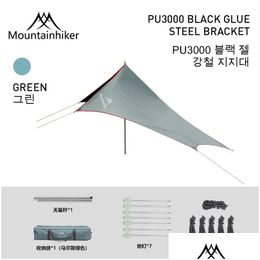 Tentes et abris Mountainhiker Outdoor Cam Paddy Noir Caoutchouc Auvent Parasol Portable Pliant Drop Livraison Sports En Plein Air Camping Otihx