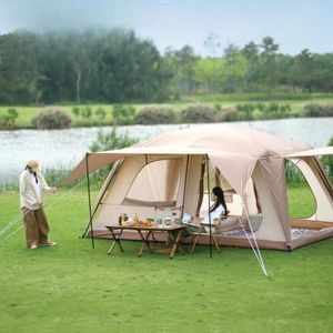 Tenten en schuilplaatsen Multi Tent Outdoor Camping Half Mountain Eén slaapkamer Woonkamer Overnachting Professionele Zon Rain Protection