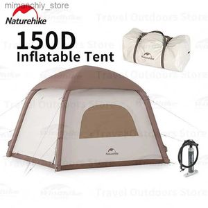 Tenten en schuilplaatsen Naturehike Ango Air 150D Silver Coated Oxford Fabric Camp Inflatab Tent Outdoor UPF50+ PU2000mm Waterdichte 3-persoonstent Q231115