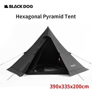 Tentes et abris Naturehike Black chien pyramide ski de tente 5-8 personnes grand espace épais camping extérieur hexagonalq240511