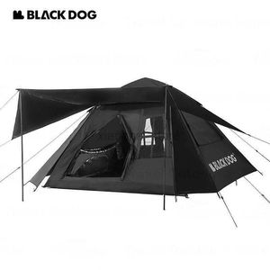 Tenten en schuilplaatsen Naturehike BLACKDOG Waterdicht Kamperen One-touch Tent Reizen 3 ~ 4 Personen Vier seizoenen 150D Polyester Oxford Doek Vinyl Tent 240322