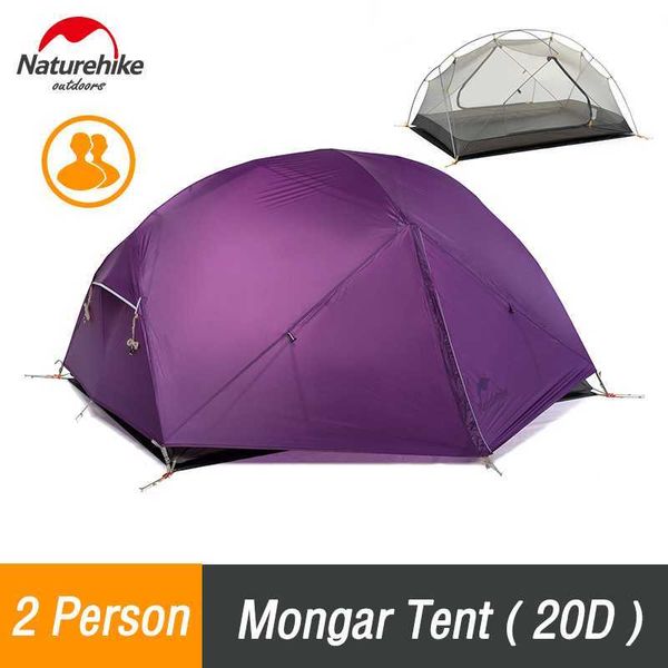 Tentes et abris Tente de camping Naturehike Tente ultralégère Mongar pour 2 personnes Tente de voyage en plein air Tente étanche double couche Tente portable 3 saisons J230223