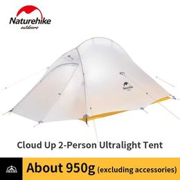 Tentes et abris Naturehike nuage up 2 tente de camping 1-2 personne 950g nylon 10d Silicone étanche de randonnée portable de randonnée ultra Lightq240511