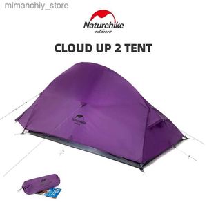 Tenten en schuilplaatsen Naturehike Cloud Up 2-tent Ultralicht kamperen 20D nylon tent Dubbele laag Buiten wandelen Backpacken Tent met gratis tentmat Q231115