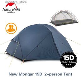 Carpas y Refugios Naturehike Mongar Carpa para 2 Personas Ultraligera 20D Carpa de Camping Impermeable de Doble Capa Equipo de Senderismo de Viaje con Acolchado NH17T006-T24327